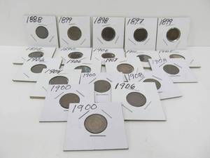 lot 134 image: Lot of 20 US Indian Head Pennies