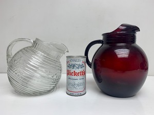 lot 226 image: Pair of Vintage Glass Ball Pitchers 