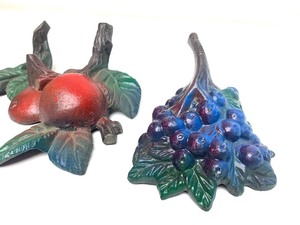 lot 228 image: Group of Cast Iron Fruit Branch Wall Sculptures