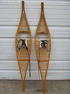 lot 230 image: Excellent Pair of Larson & Larson Wooden Snowshoes