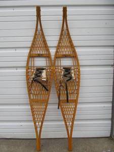 lot 231 image: Excellent Pair of Larson & Larson Wooden Snowshoes