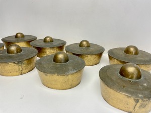 lot 5 image: Set of 8 Early Antique Brass or Bronze Agung Gong Bells