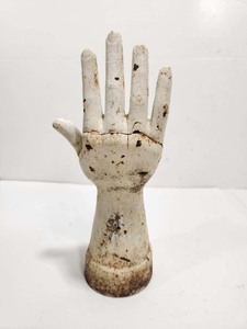 lot 325 image: Heavy Cast Iron Hand Statue