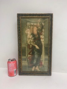 lot 351 image: Lovely Antique Pre-Raphaelite Style Litho of a Young Maiden