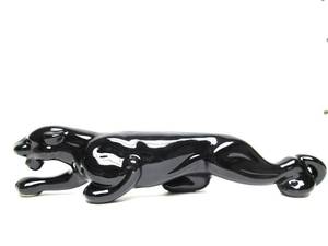 lot 358 image: Mid Century Crouching Black Panther TV Lamp Ceramic 21