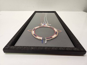 lot 365 image: Hand Made Framed African Beaded Tribal Necklace