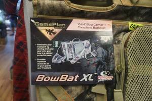 lot 25 image: Game Plan Gear Bow Camo 2 in 1 Bow Carrier and Tree Stand Back Rest