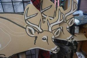 lot 107 image: 2 - White Tail Buck Card Board Silhouette Targets