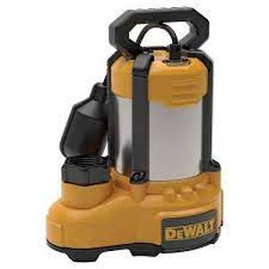 lot 5 image: DEWALT 34 HP Stainless SteelCast Iron Submersible Sump Pump, Tethered Switch