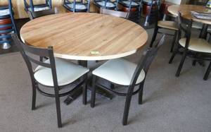 lot 8 image: 2 Round Tables and 8 chairs