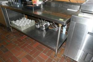 lot 22 image: Stainless prep table 72 long x 35 deep