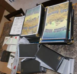 lot 37 image: Large lot of menu folders, and New Credit card folders, ticket books
