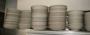 lot 56 image: Large lot of dinner plates, soup cups, salad plates