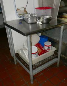 lot 62 image: 30x30 stainless table 34 inches tall