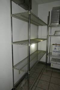 lot 65 image: Wire shelving 60 long 18 deep 86 tall