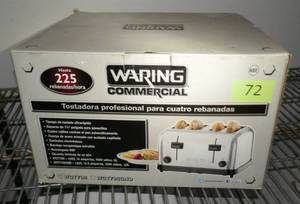 lot 72 image: New Waring commercial 4 slice toaster