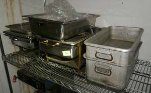 lot 84 image: 2 chafing dishes and a roaster