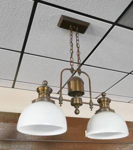 lot 92 image: 2 globe hanging lamp