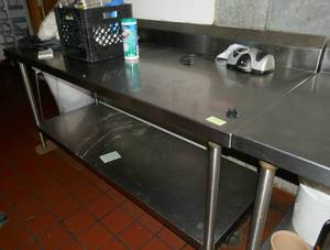 lot 122 image: stainless table 6 ft long x 30 inches deep x 33 tall