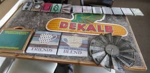 lot 151 image: Lot of dcorative signs including a DeKalb seed sign