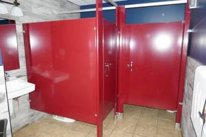 lot 165 image: Partition walls - womens bathroom