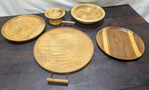 Collection Of Vintage Wood Serving Items
