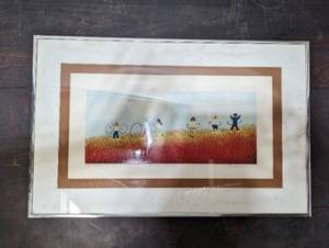 Framed Vintage Print By G. Simkin Titled Hoola Hoops