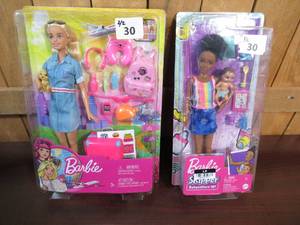 lot 30 image: Barbie Bundle - Skipper Babysitters Inc & Barbie Travel w Puppy