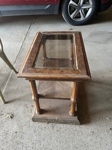 end table with glass top