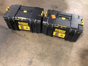 lot 9 image: Lot of 2 DEWALT TOUGHSYSTEM 2.0 22 in. W Modular Tool Box Customer Returns See Pictures