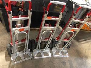 lot 12 image: Lot of 3 Milwaukee 1,000 lbs. Capacity 4-in-1 Hand Truck Customer Returns See Pictures