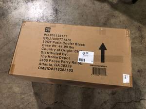 lot 16 image: Permasteel 80 Qt. Black Chest Cooler  Customer Returns See Pictures