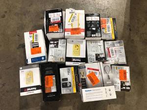 lot 27 image: Lot of Assorted Digital Locks and Misc. Items Various Models and Conditions Chargers Customer Returns See Pictures