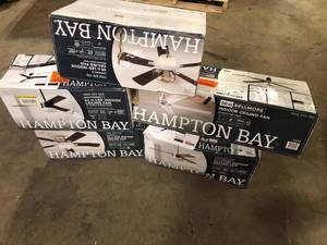 lot 33 image: Lot of Assorted Ceiling Fan Lighting  Customer Returns See Pictures