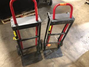 lot 34 image: Lot of 2 Milwaukee 300500 lb. Capacity Convertible Hand Truck  Customer Returns See Pictures