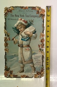 Antique Scrapbook with MANY Postcards &amp Trade Cards