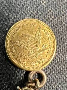 1878 US $2.50 GOLD LIBERTY WITH BEZEL MOUNT
