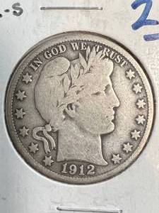 1912-S US BARBER HALF DOLLAR