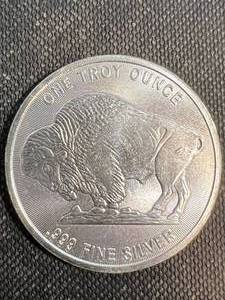 1 TROY OZ .999 FINE SILVER INDIAN BUFFALO ROUND