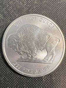 1 TROY OZ .999 FINE SILVER INDIAN BUFFALO ROUND
