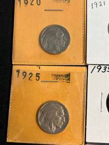 7 US NICKELS 1920-1938 ASPICTURED