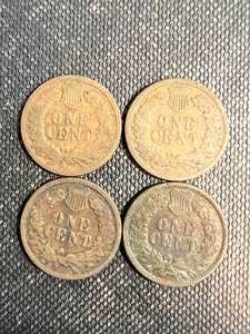 4 INDIAN HEAD CENTS 1886 1887 1888 1889