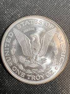 1 TROY OZ .999 FINE SILVER ROUND MORGAN DESIGN