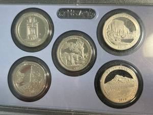 2010 PROOF 5 COIN US STATE QUARTER SET