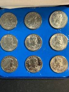 SET OF 9 SUSAN B ANTHONY US DOLLARS BU-UNC