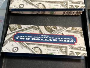SET OF 10 US $2 BILLS COLOR ENHANCED IN ORIGINAL PACKAGING
