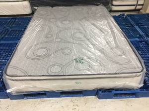 lot 2 image: Brand New 12 Queen Pillow Top Mattress