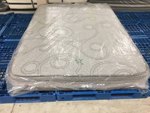 lot 3 image: Brand New Queen Euro-Top Tight Top Firm Mattress