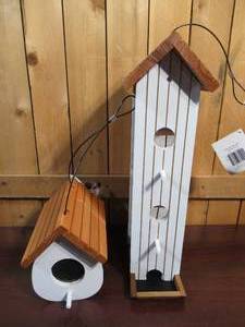 lot 56 image: Two Meijer Wood Seed Feeders