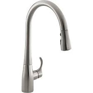 lot 3 image: KOHLER Simplice Vibrant Stainless 1-Handle Pull-Down Kitchen Faucet
